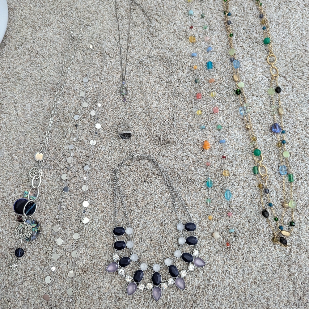 Elegant Silver and Black Necklace